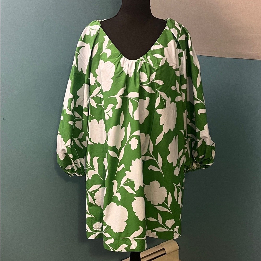 NWT Kate Spade New York x Target Poplin Long Sleeve Green Mini Dress Size Small - Picture 4 of 16